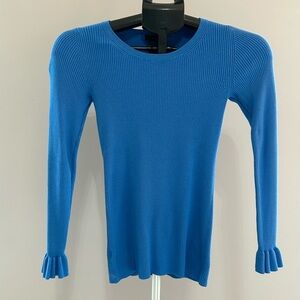 Ann Taylor Blue Ribbed Knit Top